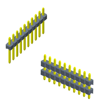 2.54mm排针 单排 180度 单塑/多塑